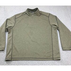 Pebble Beach Men XXL Golf Pullover Olive Green Performance 1/4 Zip Active Shirt
